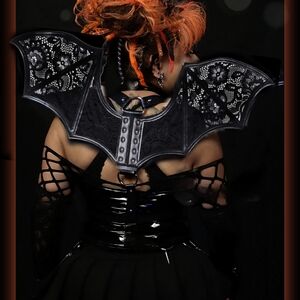 Dolls Kill Midnight Lace Bat Wings Harness
